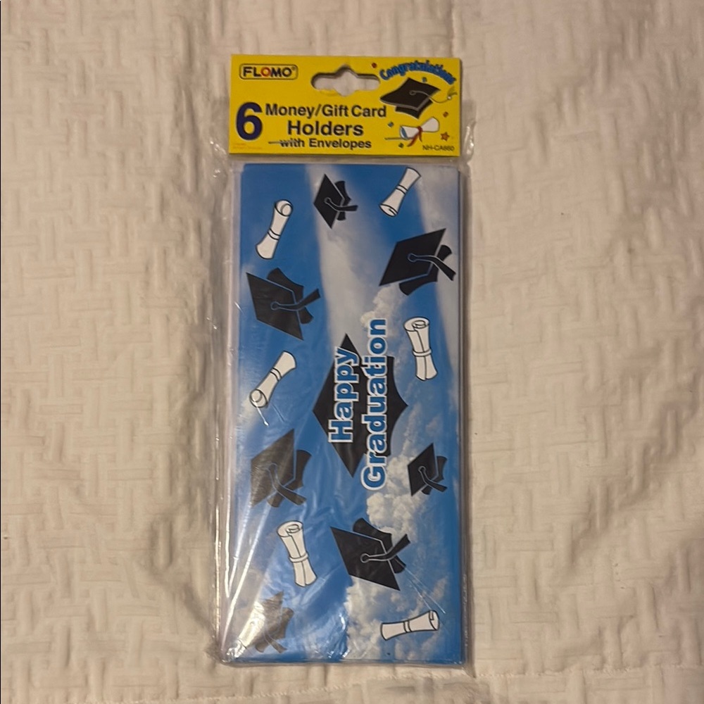 Blue and Black Graduation Money/Gift Card Holders with Envelopes